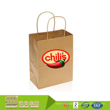 Guangzhou Factory Manufacture Food Take Away Shopping Carry Packaging Brown Kraft Paper Bags Supermarket